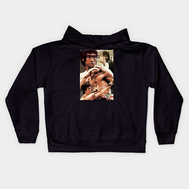 Bruce Dragon Legend Movie Bruce Jeet Kune Do Kids Hoodie by Garmentcrooks